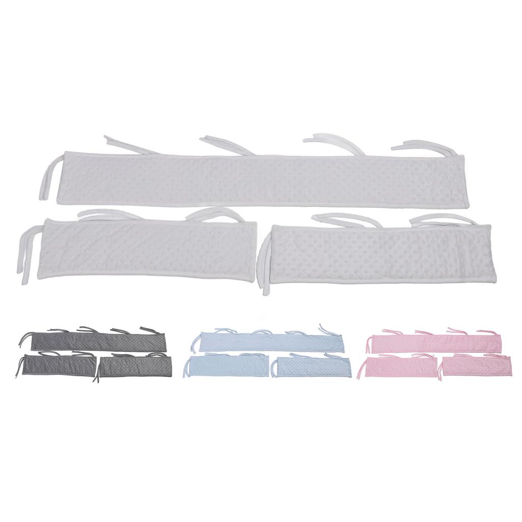 3 Pieces Baby Bed Rail Bumper Split Type Infant Bed Soft Guard Sleeve Bubble Velvet Fabric Edge Prot