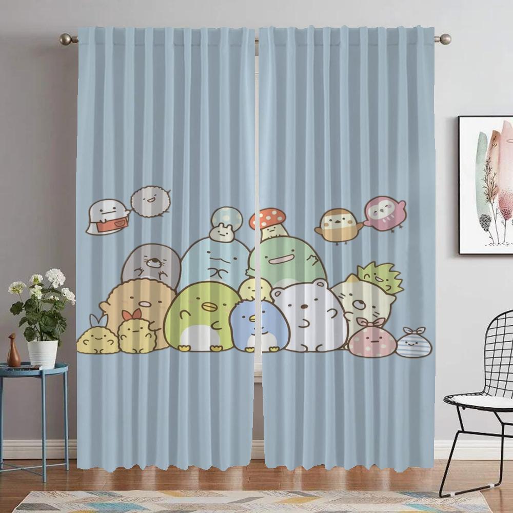 Sumikko Gurashi Shades Modern Living Room Curtains 2 Pieces Blackout Curtain for Room 2 Panel Halloween Decoration Partition