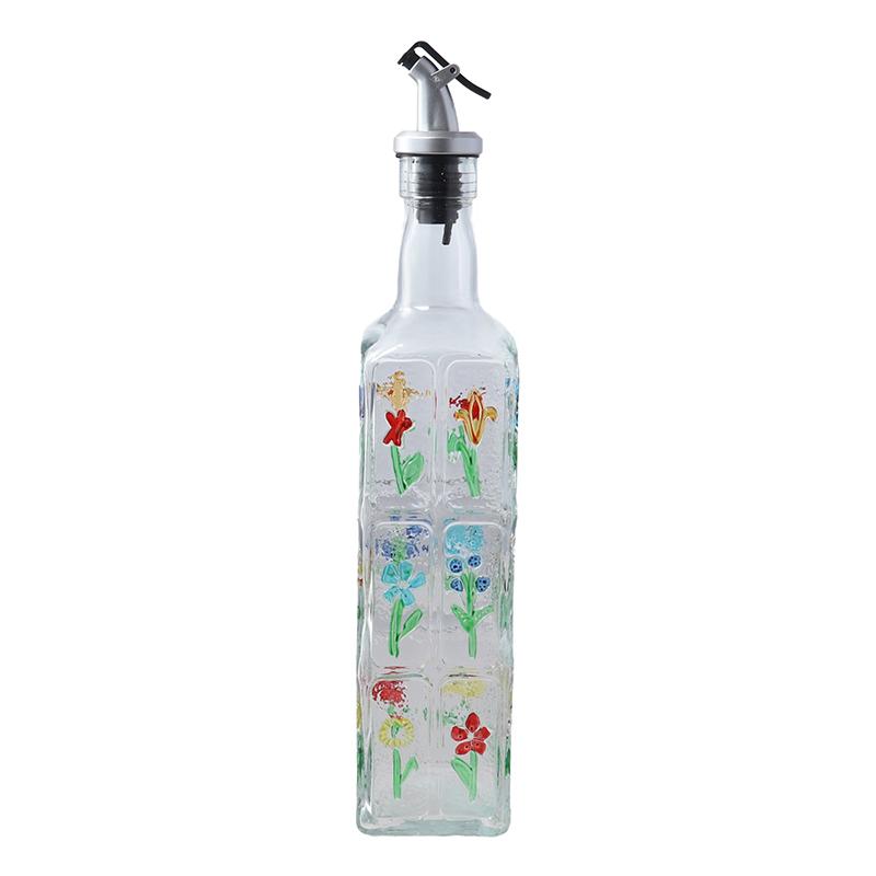 1PC Bottled Bottle Kitchen Supplies Soy Sauce Vinegar Bottle Home Decoration Hand-painted Oil Bottle Round 30x5.5cm