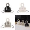 Mini Pvc Chain Bag For Women With Beaded Detailing And Urban Minimalist Style