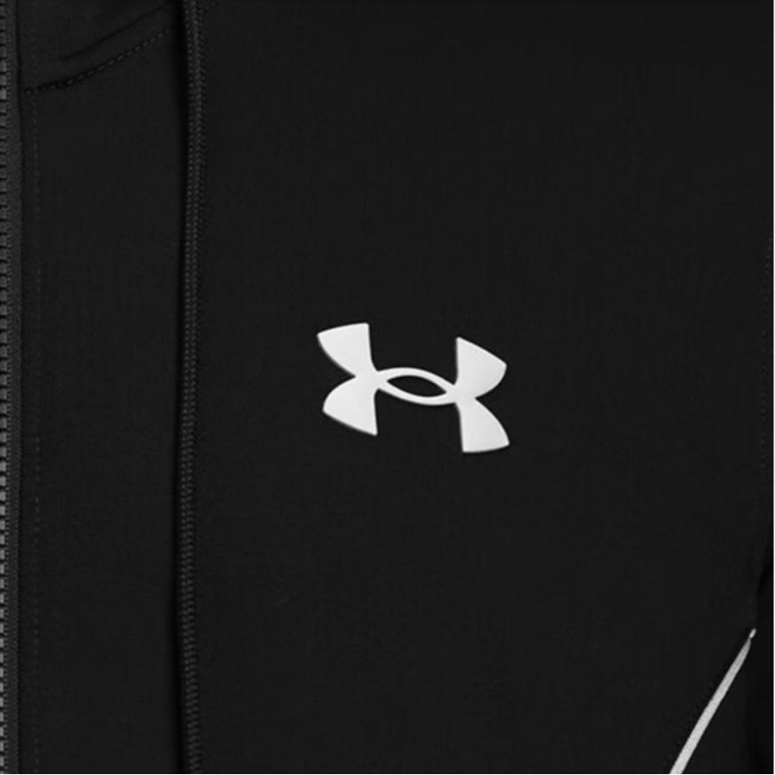 Under Armour Tracksuit Logo Hooded Long Sleeve Top Slim Comfortable Fashion Long Pants Casual Sports Set Men Tracksuits Black 1390152-001