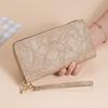 Double-pull wallet women's new embossed high-end fashion multi-card double-layer clutch bag