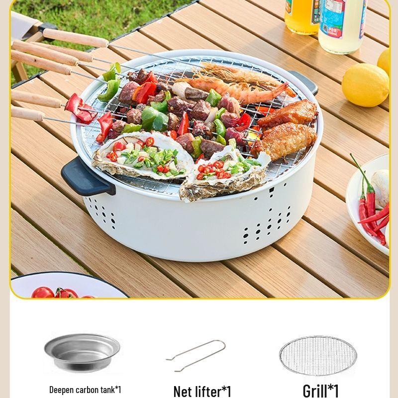 Portable Outdoor Charcoal Grill & Fire Pit Set