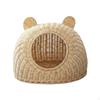 Woven Cat Bed Washable Rattan Nest Four Season Use Pet House for Cats, Indoor, Balcony, Patio S