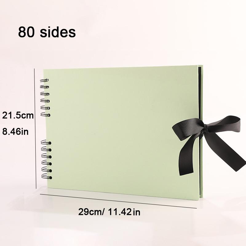 ZK20 80 Schwarze Seiten Erinnerungsbücher DIY Bastel Fotoalben Scrapbook Einband Kraft Album für Hochzeitsjubiläumsgeschenke Erinnerungsbücher