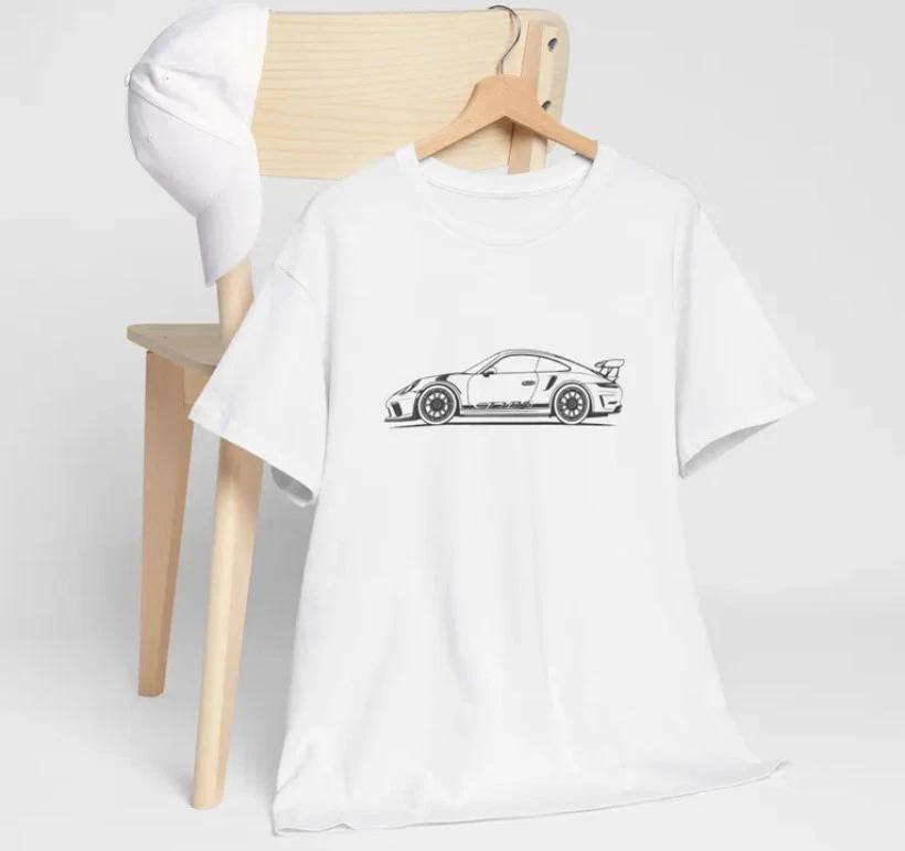 Racing Car Graphic Tee, Unisex Heavy Cotton T-Shirt L