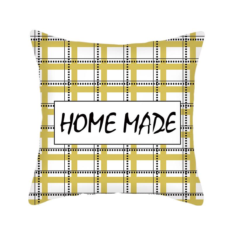 Ins Nordic Style Short Plush Linen Pillowcase Single-sided Printed Cushion Cover Pillowcase