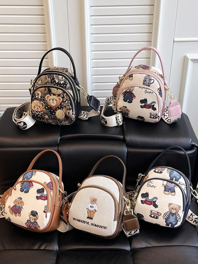 2025 Hello Kitty Women's Cartoon Bear Shoulder Crossbody Phone Bag - Cute, Fashionable, Versatile