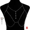 Sommer Sexy Brystkjede BH Bikini Metall Kroppskjede Smykker For Kvinner Strand Sele Kroppskjede Dekorasjon Smykker