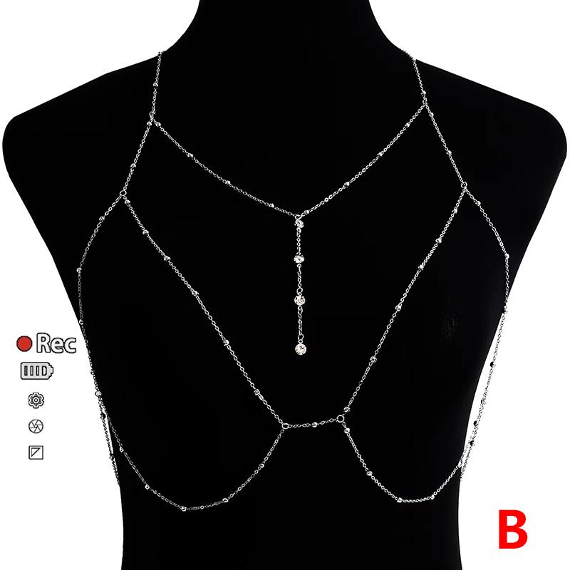 Sommer Sexy Brystkjede BH Bikini Metall Kroppskjede Smykker For Kvinner Strand Sele Kroppskjede Dekorasjon Smykker