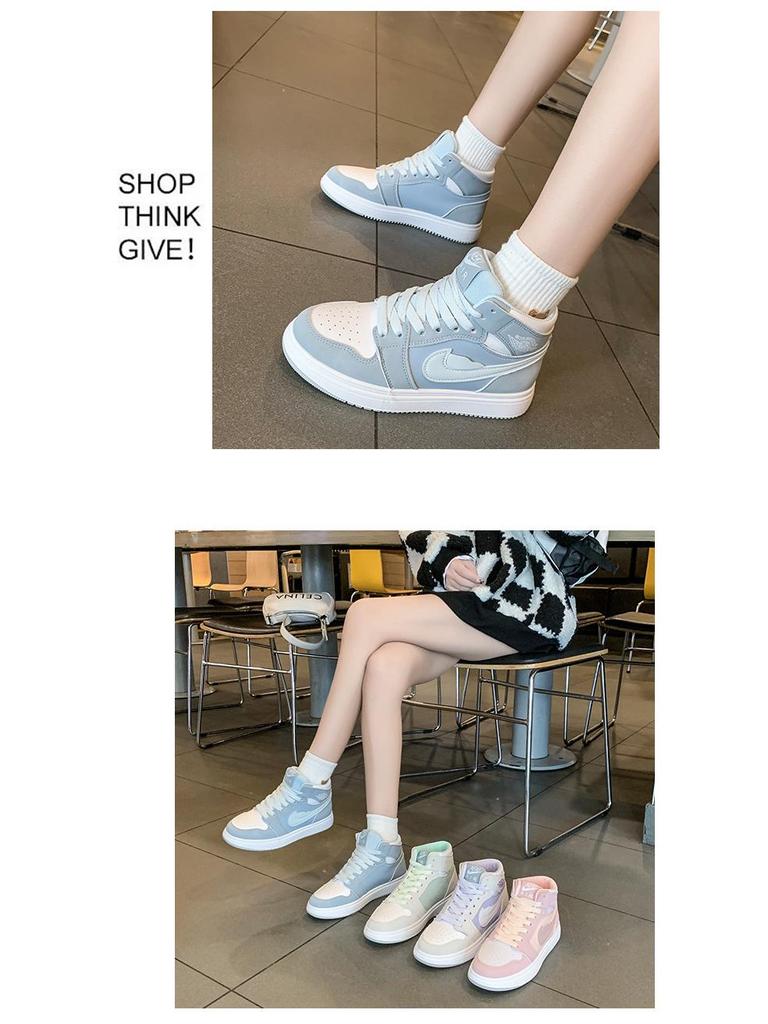 2024 Autumn Women's High-Top Canvas Fashion Shoes - Air Force 1 Style, Casual White Sneakers