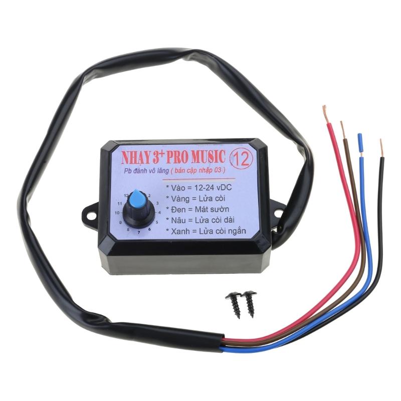 

Car Horn Controller 12-24V Electric Horn Speaker Sound Control Unit with 12 Sound Volumes Switching 1