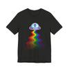 Rainbow UFO Alien Beam T-Shirt | Psychedelic Unisex Space Tee