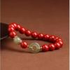 Echtes Zinnoberarmband für Damen, natürliches Hetian-Jade-Friedensschnallen-Armband für Herren, Nischen-Tierkreiszeichen-Schmuckgeschenk