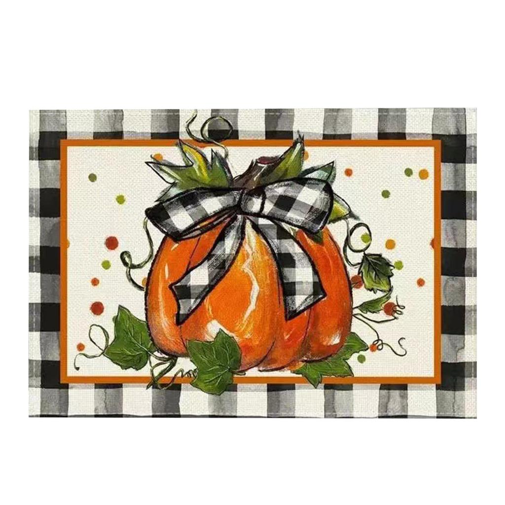 Autumn Pumpkin Dish Placemats For Kitchen Countertops Kitchen Accessories Dish Placemats Washable And Dollies for End Tables