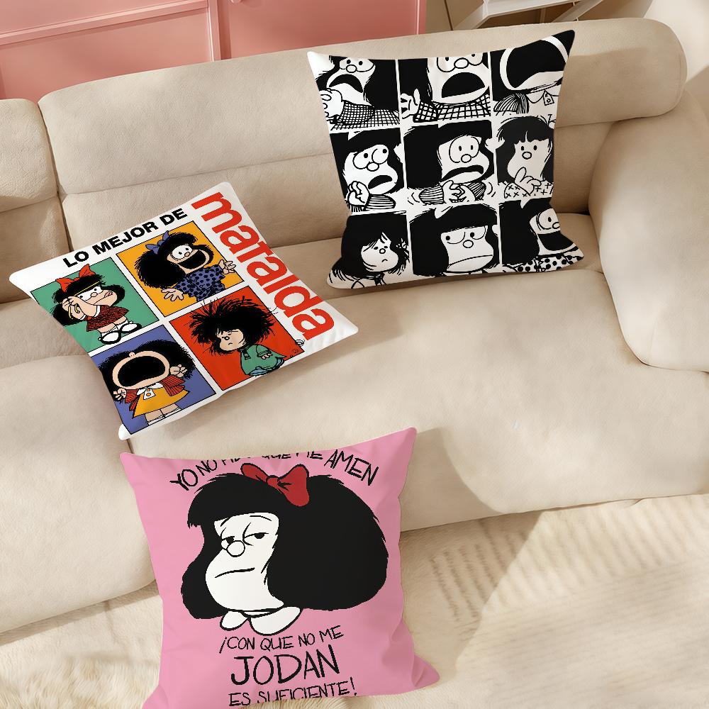 Mafalda Cartoon Cute Pillow Case Office Cushions Suitable For Sofa Car Bedroom Decorative Cushion Cover