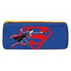 Trousse Scolaire Ronde Superman - Maped - Tissu Doux Anti-Déchirures - 21 cm x 6 cm - Bleu