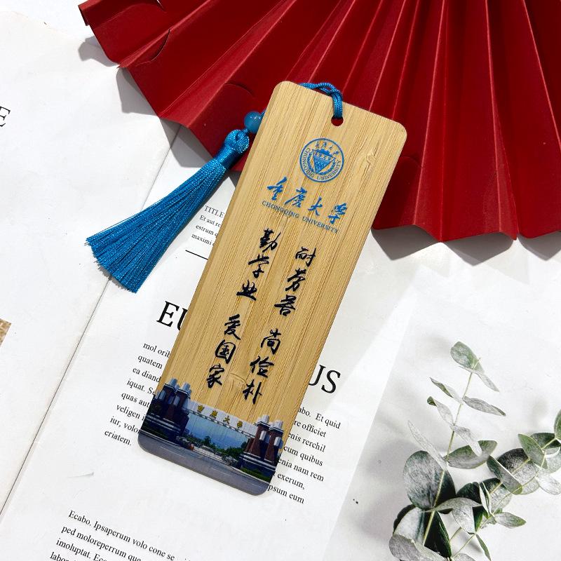 Hand-painted Chinese Style Bamboo Bookmarks - Colorful Wooden Gift for Friends