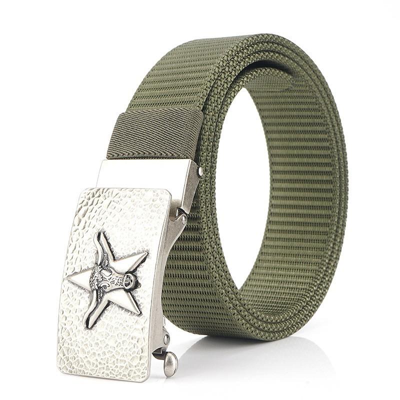 3.5cm Men s Nylon Belt Fashionable Casual Automatic Buckle Canvas Men 120cm