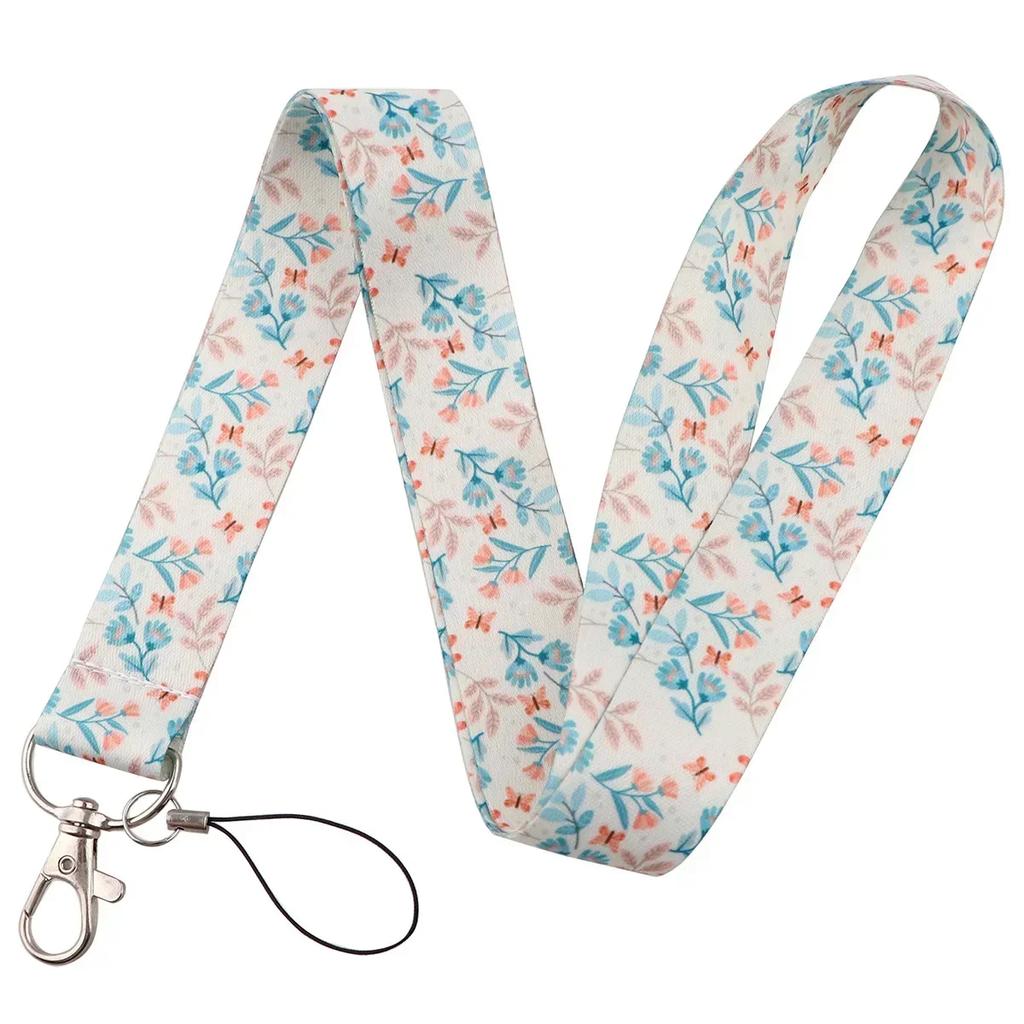 Grüne Pflanze Einfacher Frischer Stil Grüne Blätter Nackenband Ausweishalter Fitnessstudio Handy-Riemen Ausweishalter DIY Aufhängeseil Lanyard
