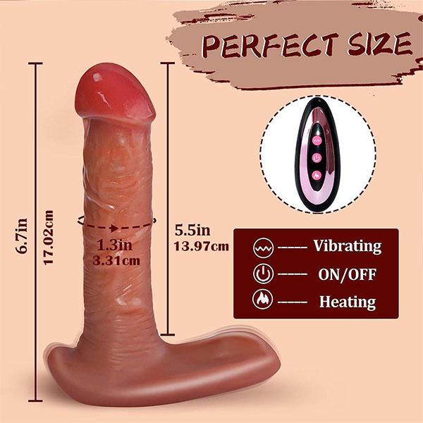 Retractable Remote Control Heating Thrusting Realistic Dildo Vibrator Wireless Remote Layer Silicone Super Big Penis Dildos Sex Toys For Women