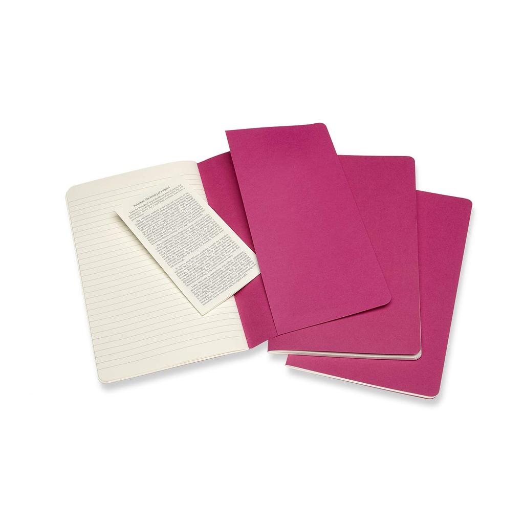 Moleskine Notebook Cahier Journal Set of Large Kinetic Pink CH016D17 3, Lined, Size,