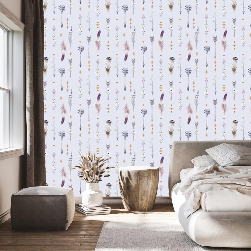 Boho Feathers Wallpaper for Living Room and Bedroom 50x1000