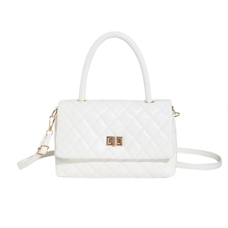 

Жіноча сумочка 2024 літо нова корейська версія модна ретро ромбовидна вишивка ниткою маленька квадратна сумка жіноча плечова сумка-месенджер білий