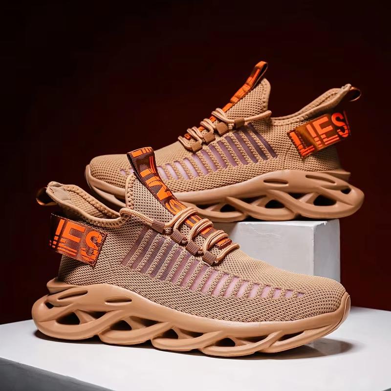 Men Running Walking Knit Shoes Fashion Casual Sneakers Breathable Sport Athletic Gym Lightweight Men Sneakers Casual Shoes