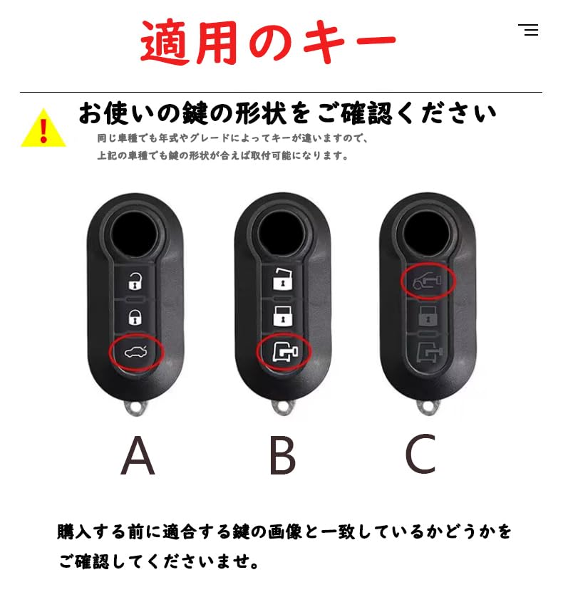 Sanrily Smart Key Case Key Holder for Fiat Fiat 500 500C 500L 500X Brava