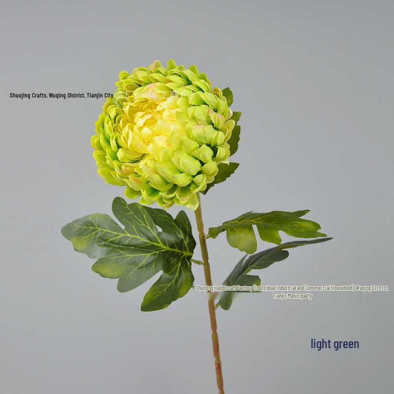 Elegant Chrysanthemum Single Stem: Multi-Layered Artificial Floral Art for Hotel Entrances & Photography Décor.