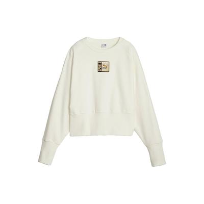 Classics Forward History Crew Neck Embroidered Logo Pullover Long Sleeve Sweatshirt Women Sweatshirt White 623461-65