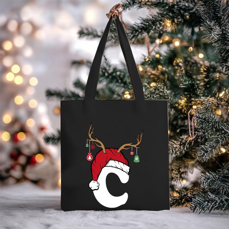 Christmas Letter Print Messenger Bag Student Casual Canvas Bag New