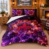 Set Biancheria da Letto 3 Pezzi Stampato Motivo Fiorentina FC Lenzuolo Federa per Decorazione Camera da Letto