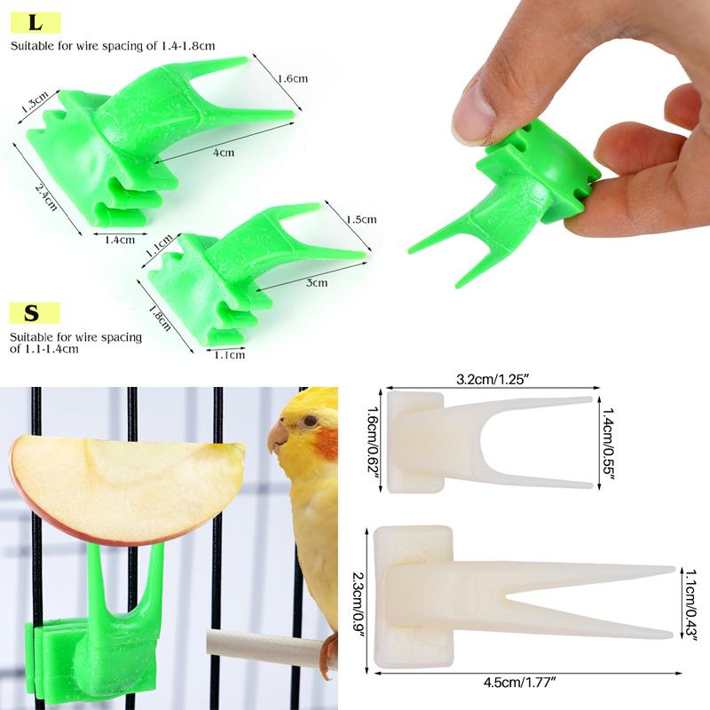 10Pcs Plastic Bird Food Holder for Parrots And Pets Fruit Forks Feeding Supplies Suitable for Cage Feeding Medium/Large Sizes