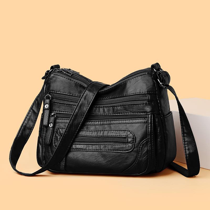 Neue Damen Schultertasche PU Weiches Leder Große Kapazität Umhängetasche Mode Einfach Mehrere Taschen Mehrschichtig Muttertasche für Frauen mittleren Alters