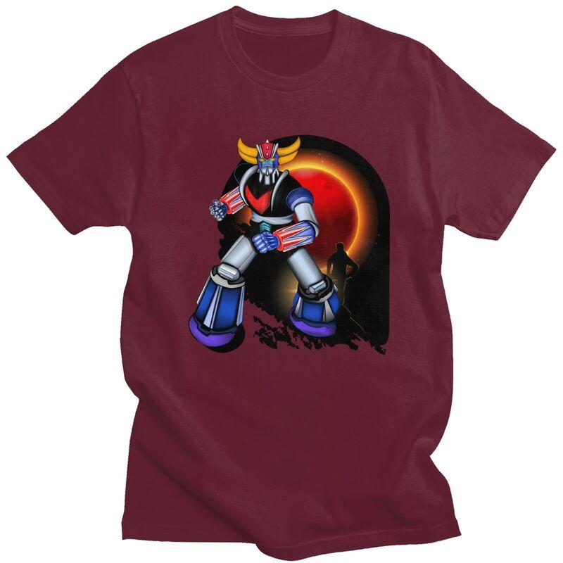Custom UFO Robot Goldorak Tshirt for Men Short Sleeve Leisure T Shirt Cool Grendizer Goldrake Anime Tshirts Pure Cotton Tee