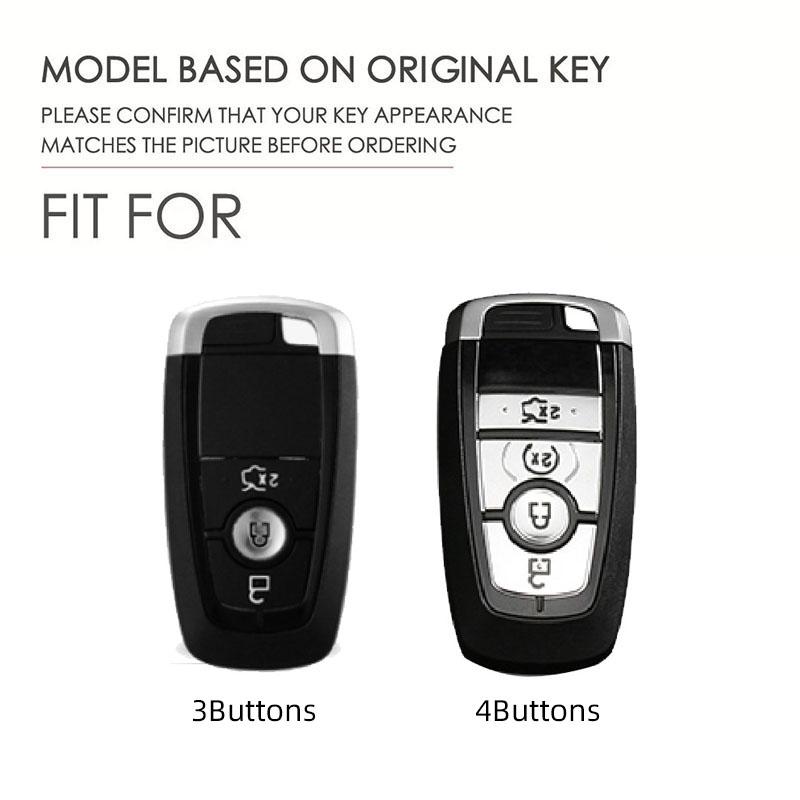 Leather Car Key Case Cover Keychain Holder Fob Protector for Ford Mondeo Lincoln Aviator Navigator F150 Raptor Focus Keyring Bag