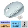 SANWA SUPPLY Silent Wireless Combo Compact Ergonomic Mouse (Rechargeable, 5 Buttons, Blue) MA-EWBBS522BL