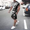 Sommer Herren Kurzarm T-Shirt Shorts Set Lässiges Herren Sport T-Shirt Shorts 2-teiliges Set Schnelltrocknend Atmungsaktiv Kordelzug T-Shirts