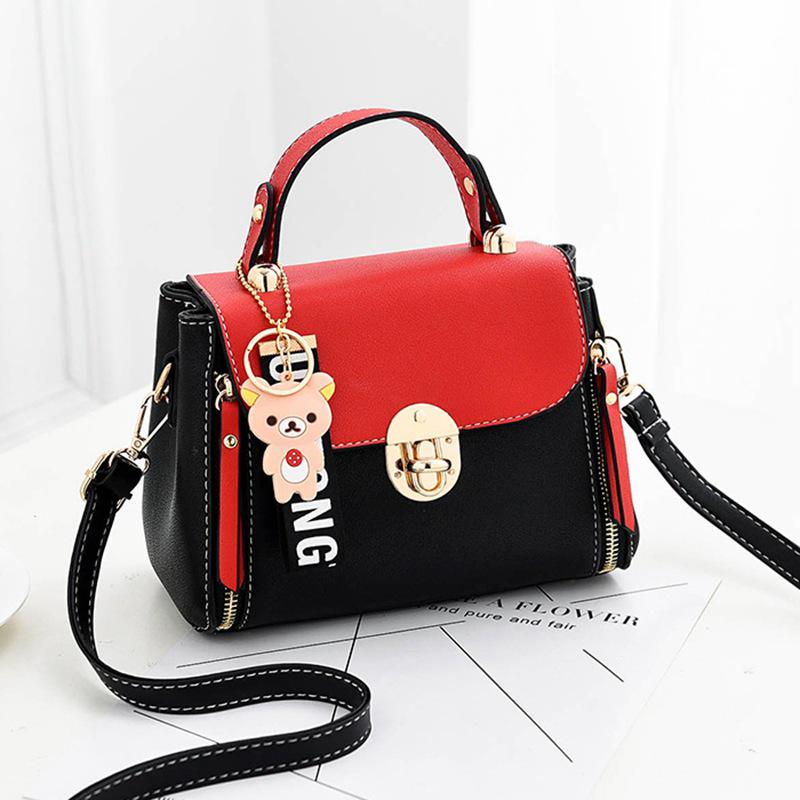 Women Bag Korean Style Handbag Female Casual Wild Shoulder Bag Contrast