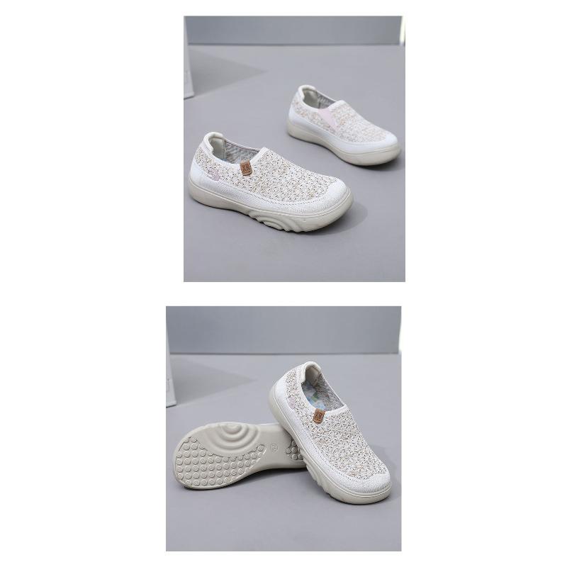 Women's Beijing Style Slip-On Cloth Shoes, Soft Sole Non-Slip Comfort Flats with Cushioned Insole, Breathable Casual Walking Shoes for Women
