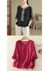 Elegant Chiffon Top: Popular Chinese Style Mid-Aged Women's Five-Point Sleeve Printed T-Shirt
