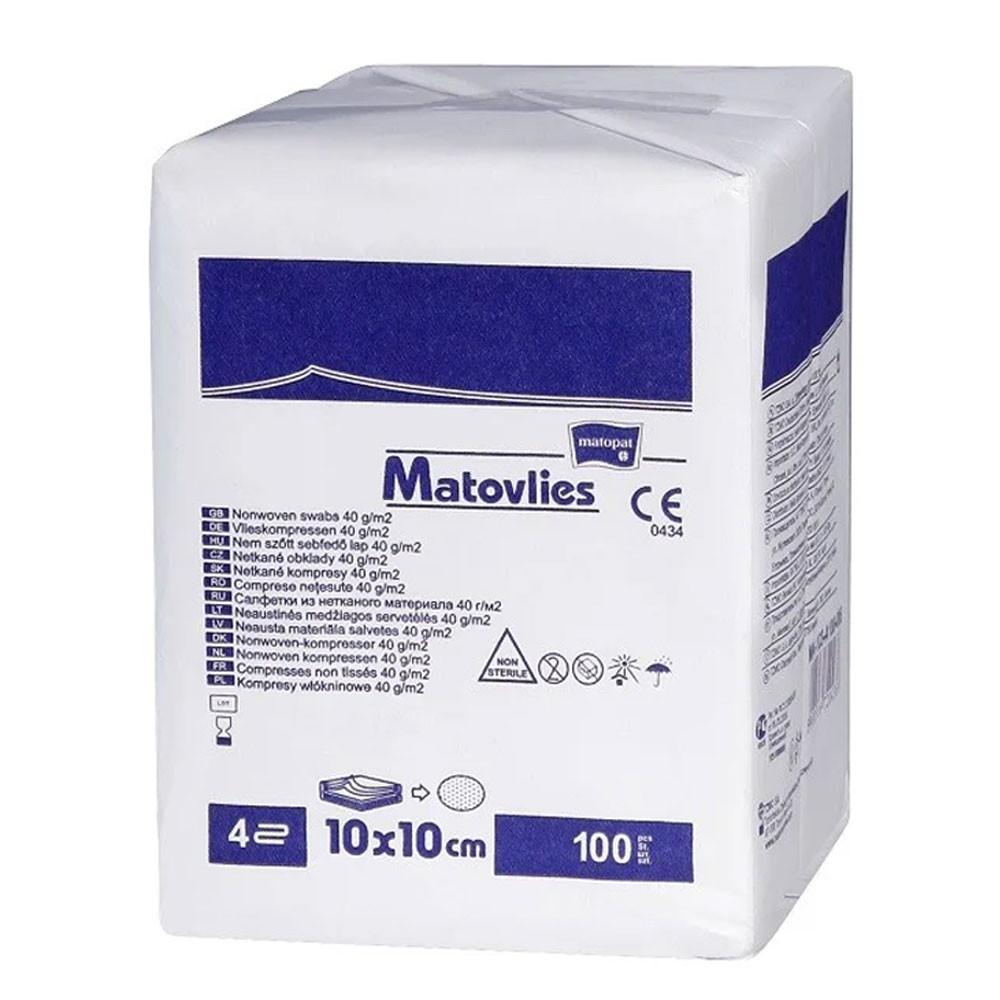 Non-Sterile Compress 10X10 Made of Non-woven Fabric 30G Matovlies 100 Pcs Paper Bag