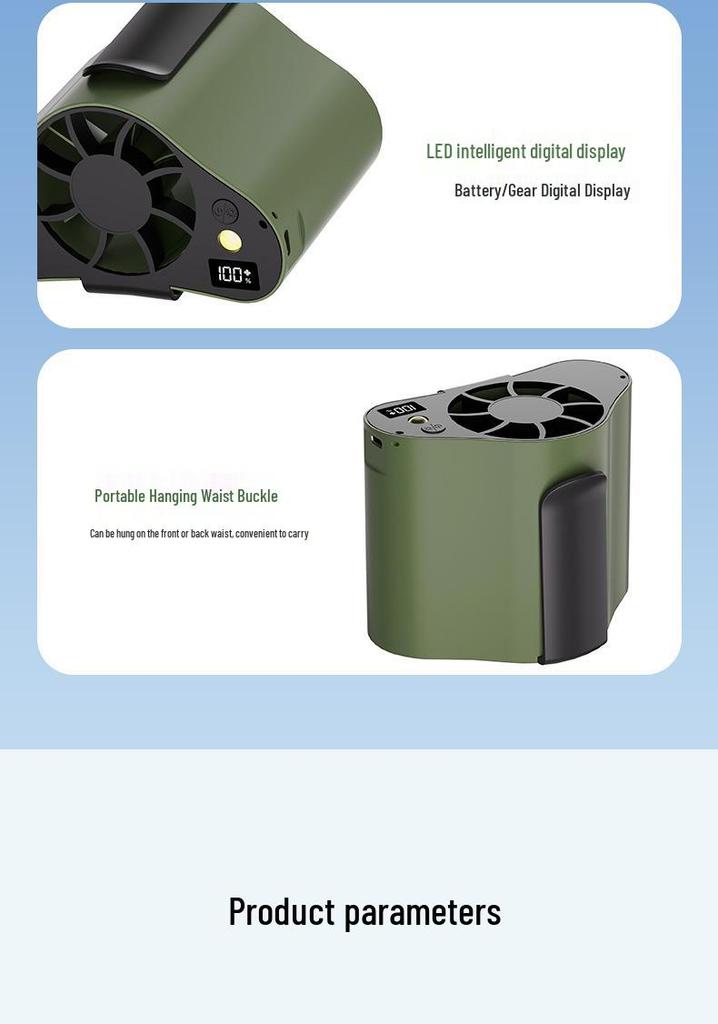 Portable Neck and Waist Cooling Fan - Wearable Air Conditioner for High-Temperature Environments