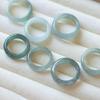 Elegant Natural Green Glass Rings Portable for Women Retro Chinese Styles Rings Portable for Any Gifts Giving Occasion