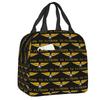 Aviation Arrival Departure Thermal Insulated Lunch Bag Aviator Airport Plane Portable Lunch Tote for Picnic Storage Food Box