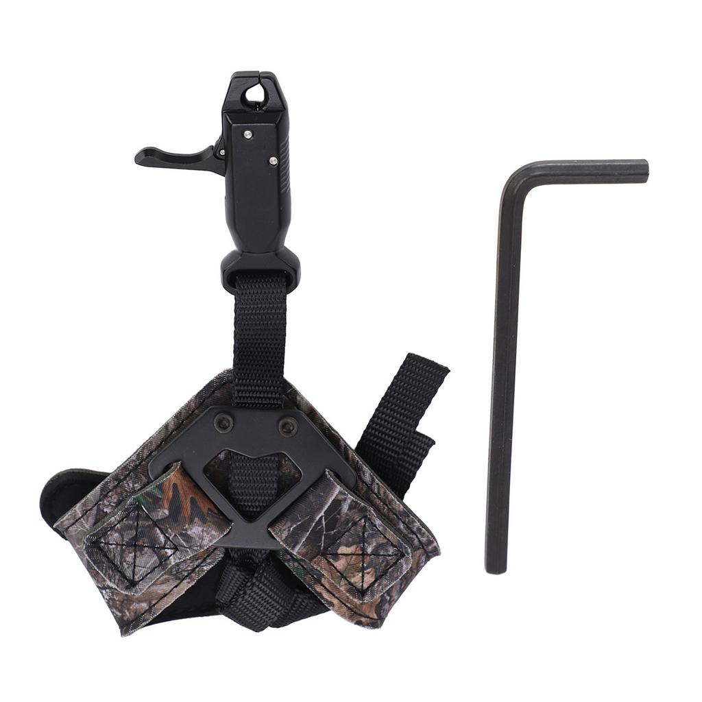 Archery Compound Bow Release Aid Adjustable Flexible Wrist Release Aid for Beginners Professionals Camouflage