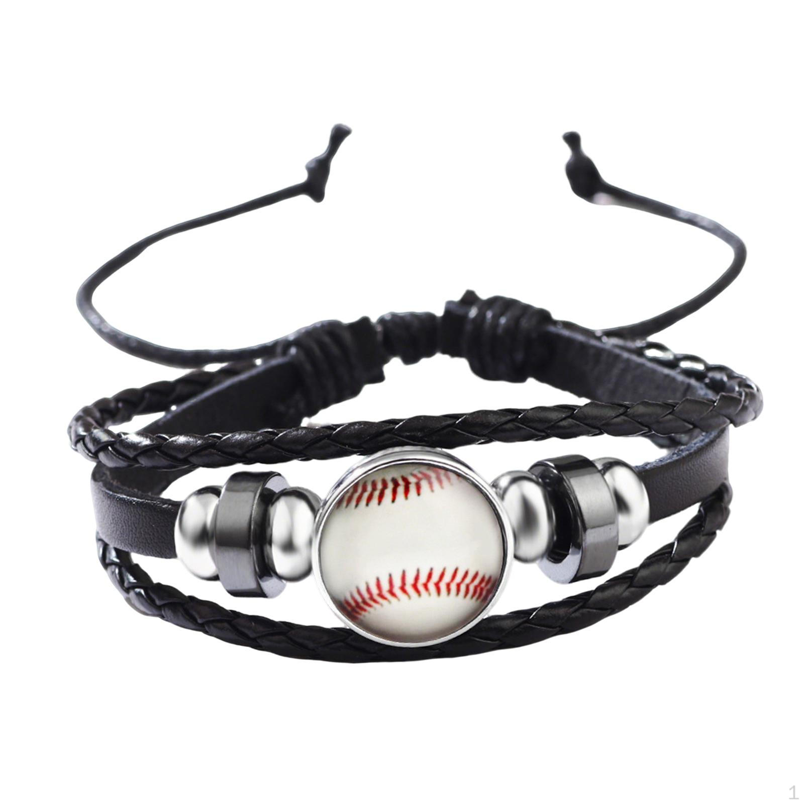 

Кожаный браслет-обертка Плетеный веревочный повседневный браслет-манжета для любителей спорта на открытом воздухе, для вечеринки Baseball