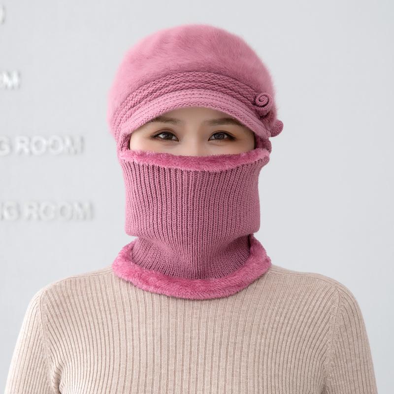 New Female Winter Hats Fur Lined Keep Warm Hats For Women Windproof Coldproof Thicken Balaclava Cap